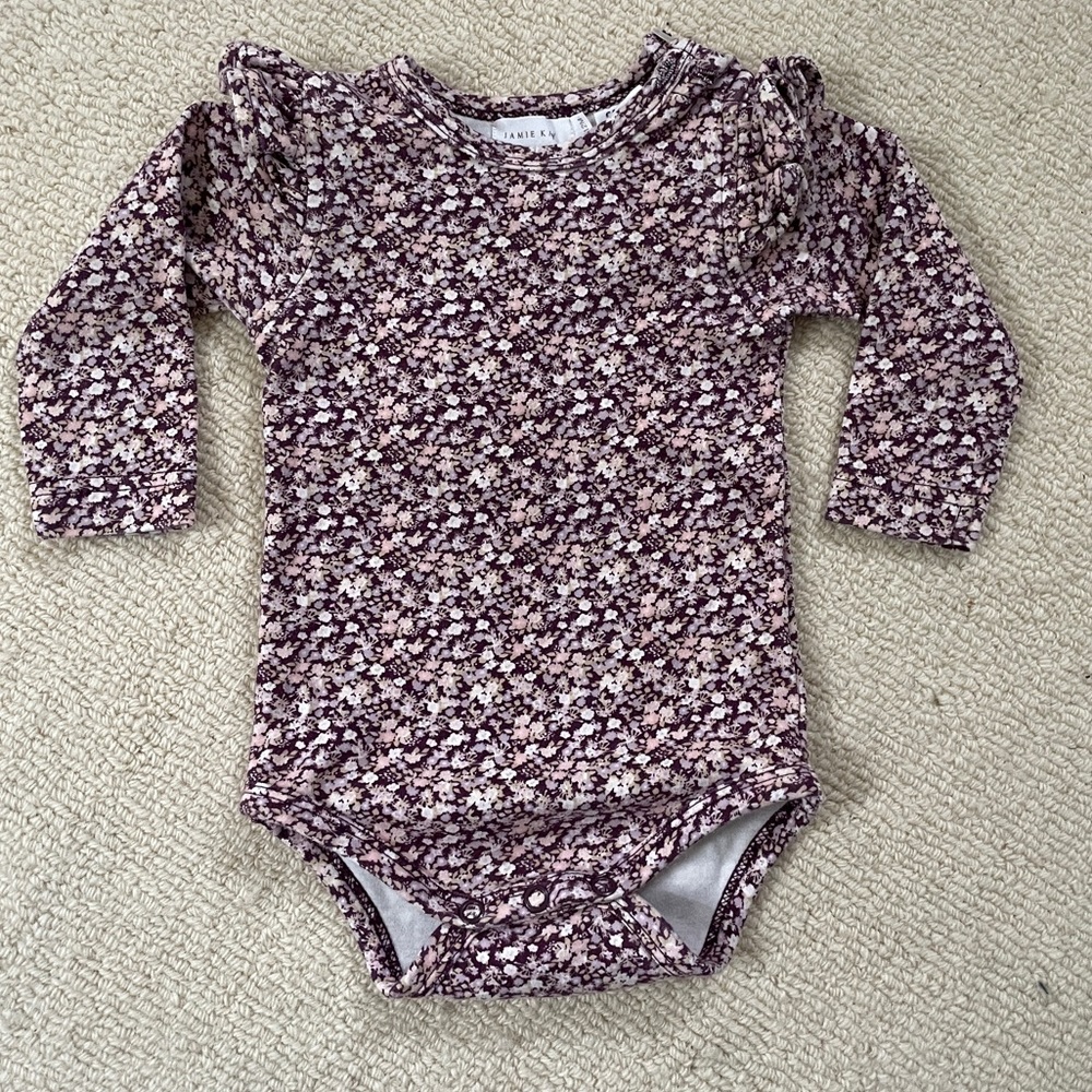 Jamie Kay Organic Cotton Frill Bodysuit - EUC 6-12Monts